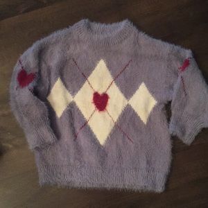Zara fancy Collection fuzzy heart sweater, size 5Y